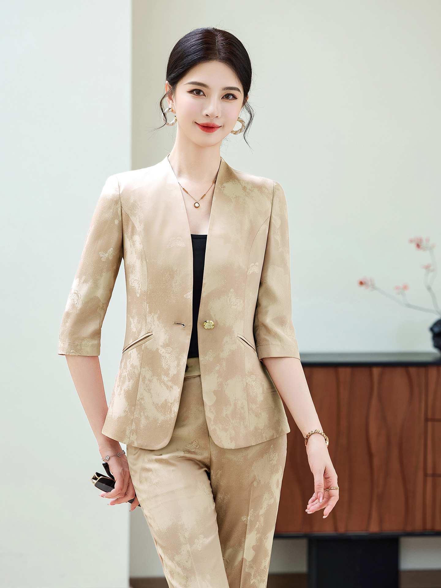 Fashion Office Ladies Blazer a - Women'S Formal Wear Pants Suit review and price