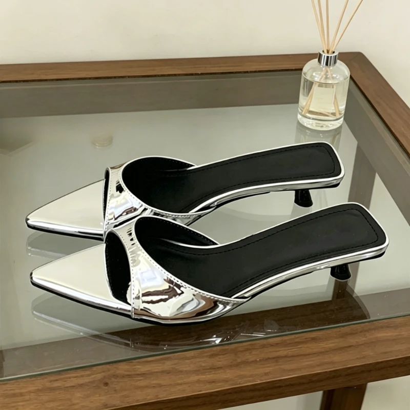 Aneikeh Summer Silver Pointed  - Kitten Heel Women review and price