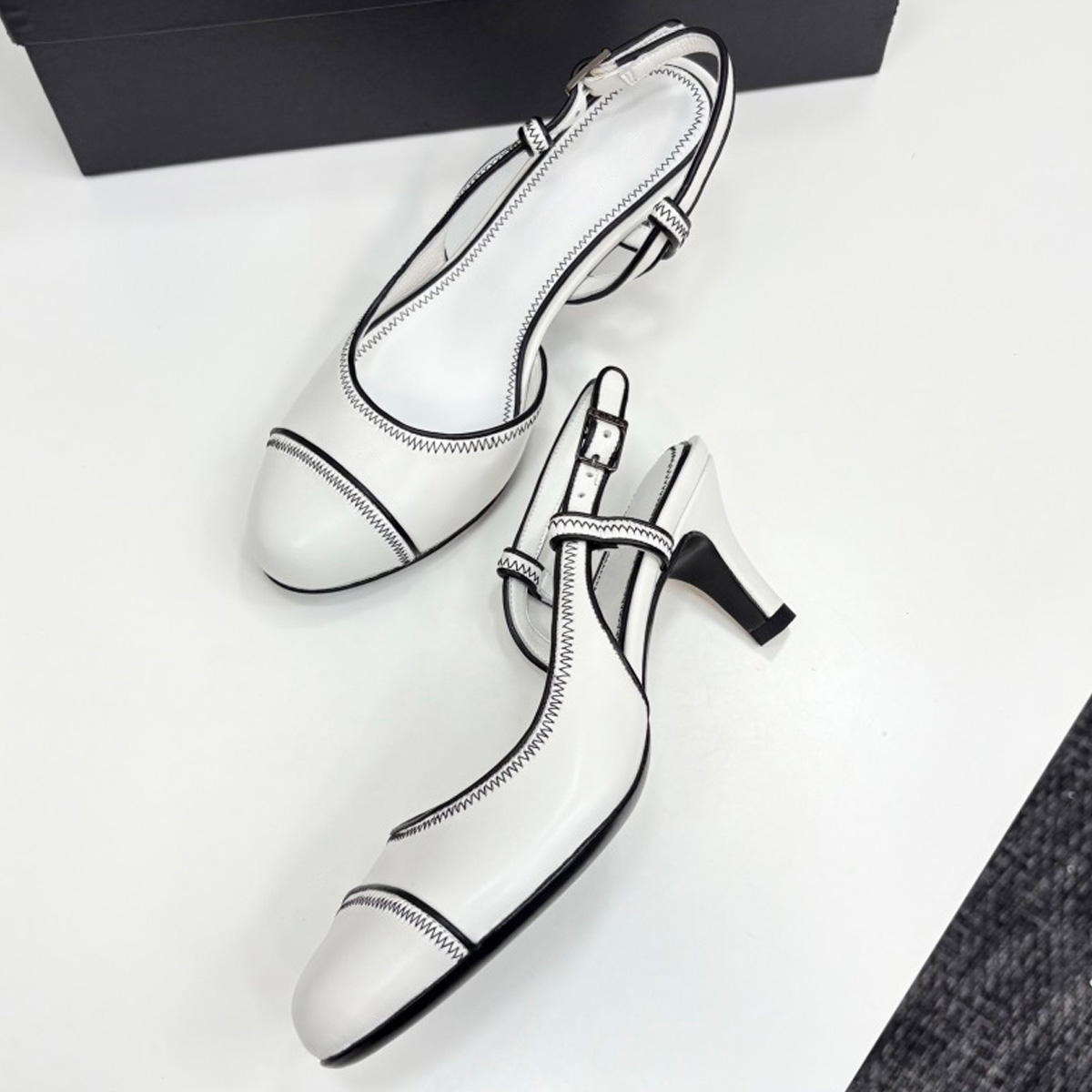 2026 Women's Leather Contrast  - Kitten Heel Women review and price