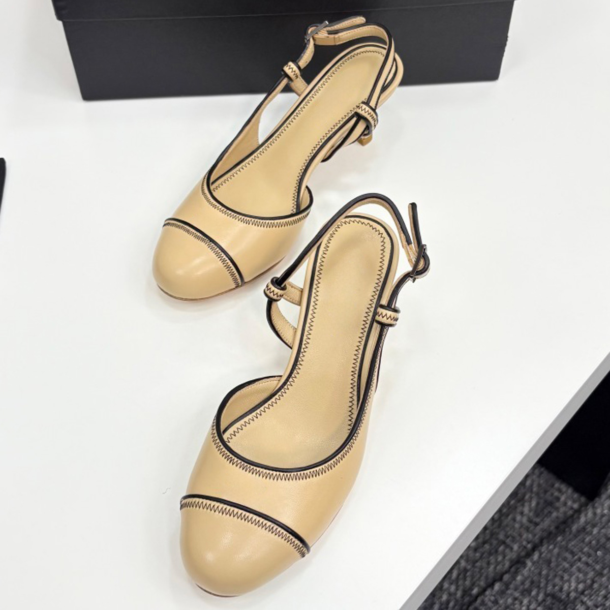 2026 Women's Leather Contrast  - Kitten Heel Women review and price