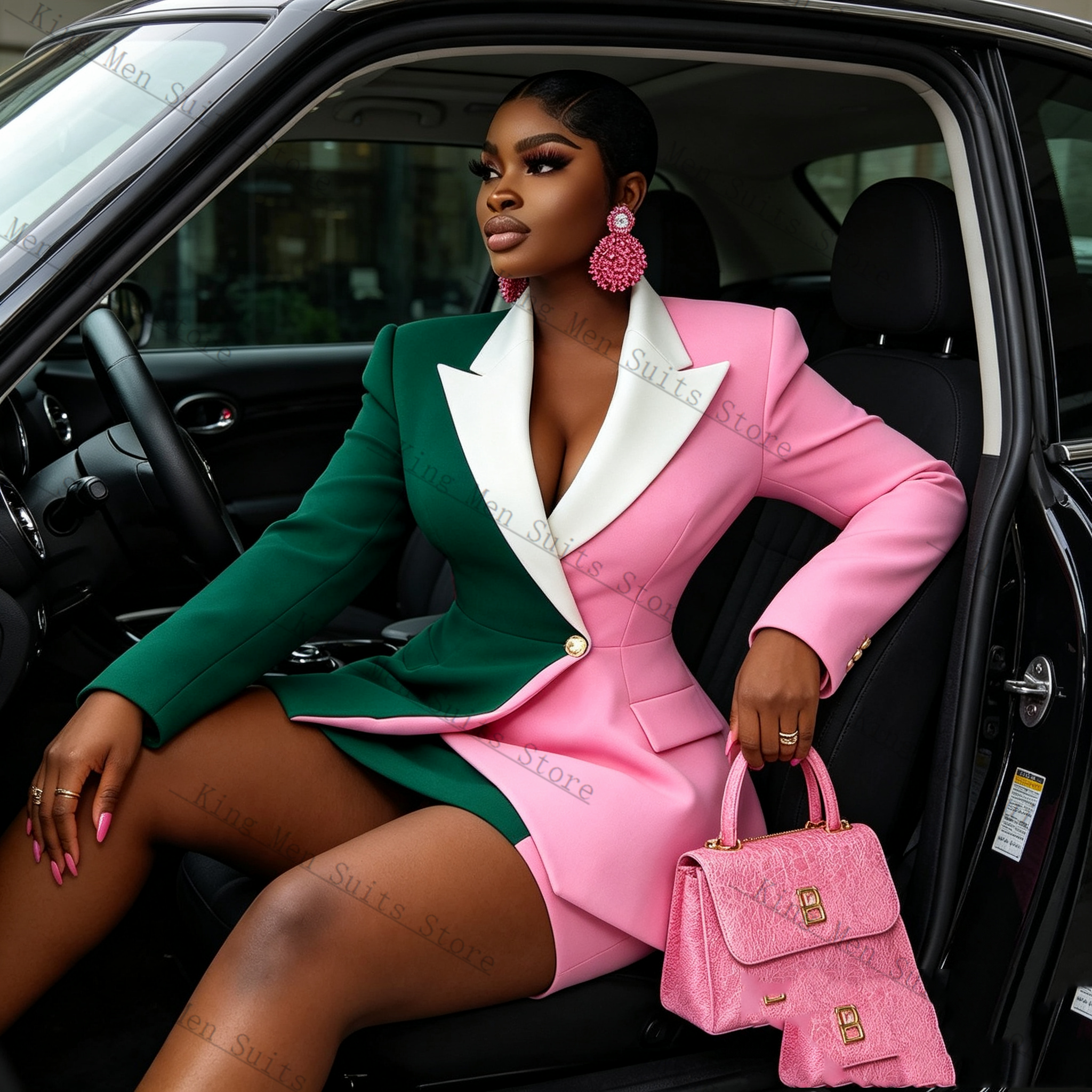 Pink Green Women Suit Skirt Se - Women'S Green Formal Wear review and price