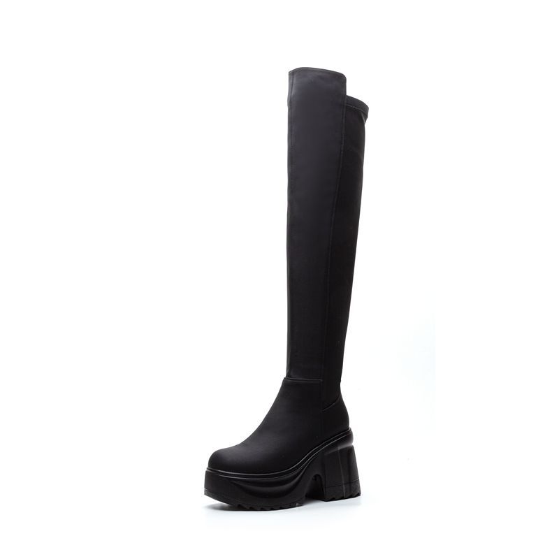Womens Knee High Thick Sole Wi - Women Formal Wear Black review and price