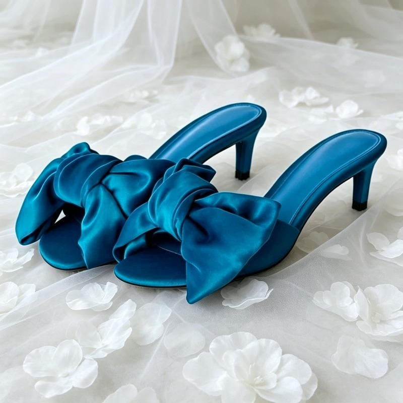 Satin Bow Detail Low Heeled Sl - Kitten Heel Women review and price