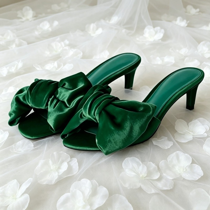 Satin Bow Detail Low Heeled Sl - Kitten Heel Women review and price