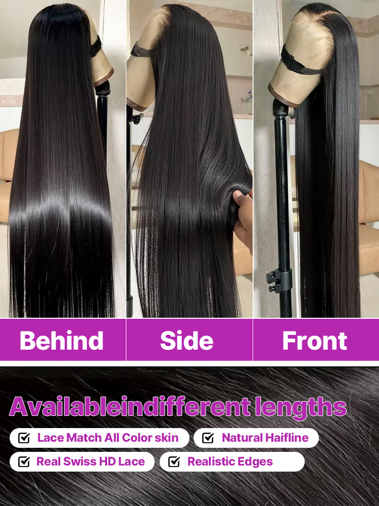 13x4 HD Lace Front Wig 250% De - Women Formal Wear Black review and price
