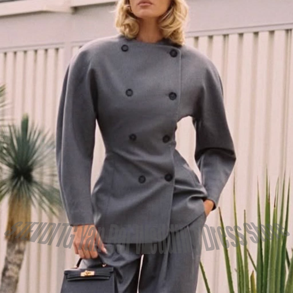 Classic Grey Women's Suit Set  - Women'S Formal Wear Pants Suit review and price