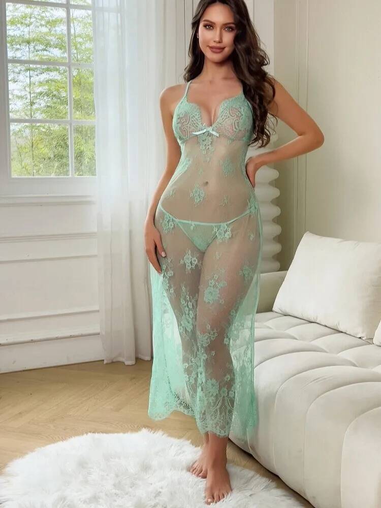 Sexy Lingerie For Sheer Lace M - Women'S Green Formal Wear review and price
