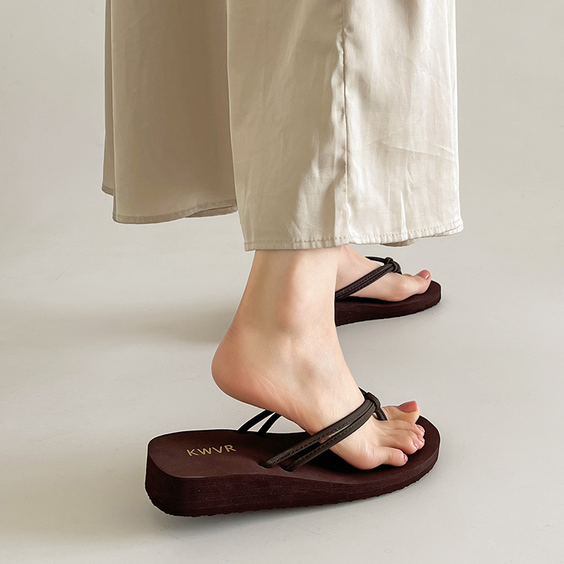 Women Brown Flip Flops Summer  - Kitten Heel Women review and price