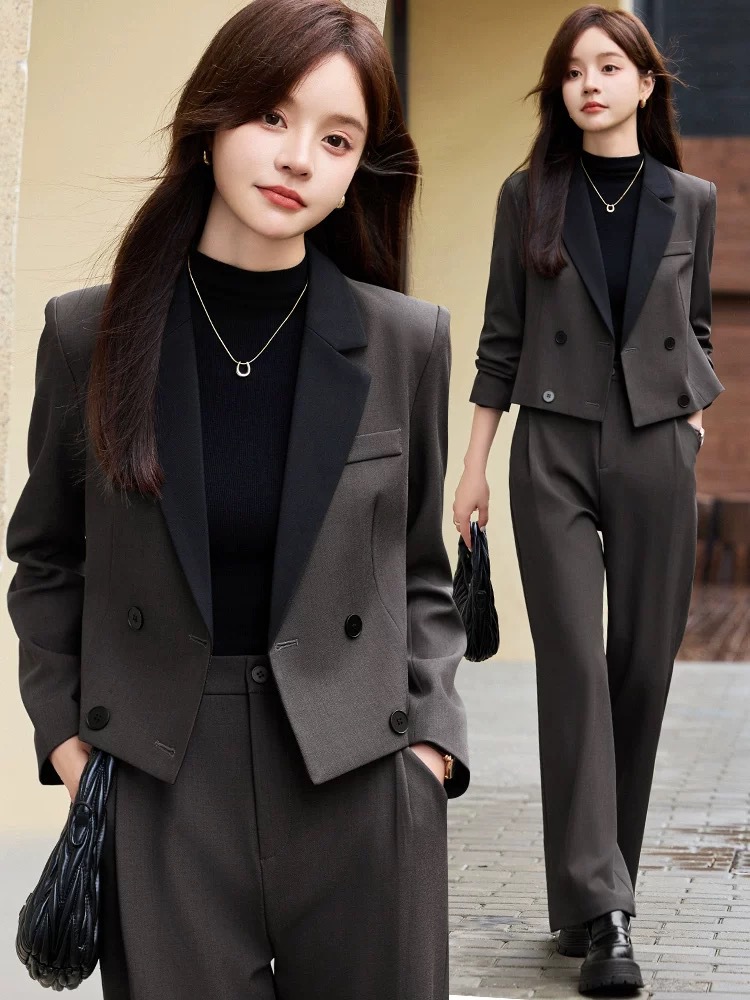 Gray short blazer for women, n - Women'S Formal Wear Pants Suit review and price