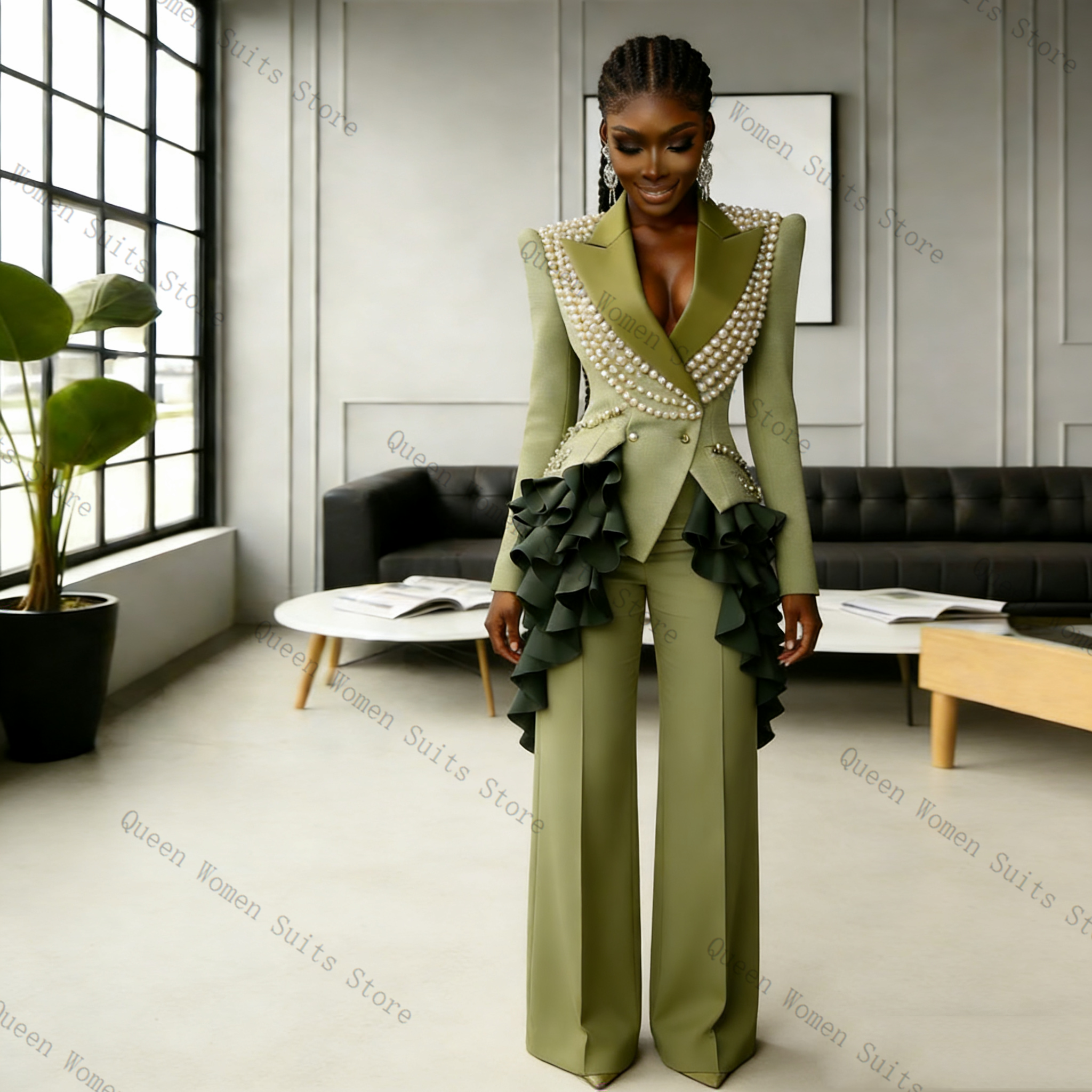 Luxury Pearls Women Suit Pants - Women'S Green Formal Wear review and price