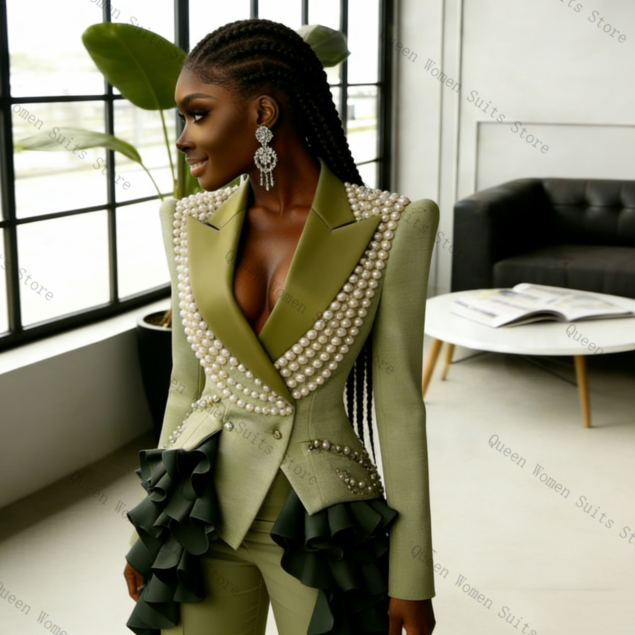 Luxury Pearls Women Suit Pants - Women'S Green Formal Wear review and price